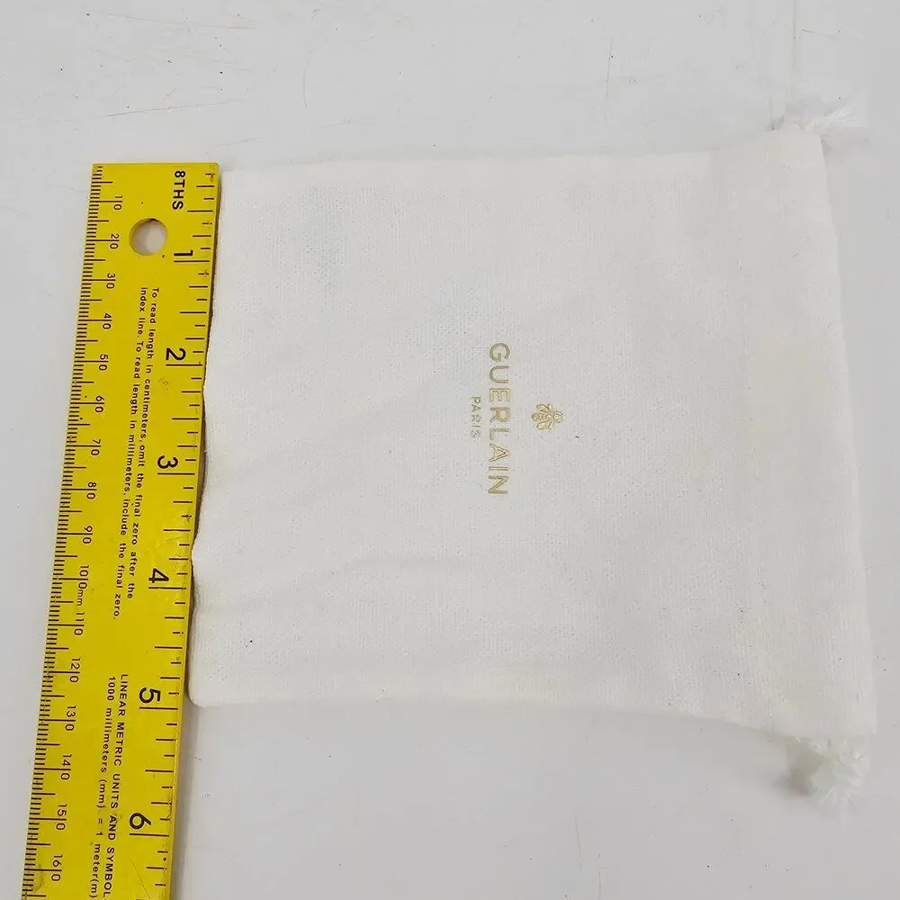 Lot of 3 Guerlain Cosmetic Jewelry Organizing Cotton Bags Pouch 5.5